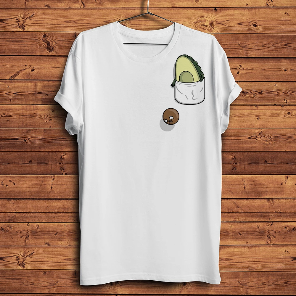 Avocado in pocket Funny 3D style TShirt homme Short Sleeve Unisex Streetwear breathable T shirt Men Tee