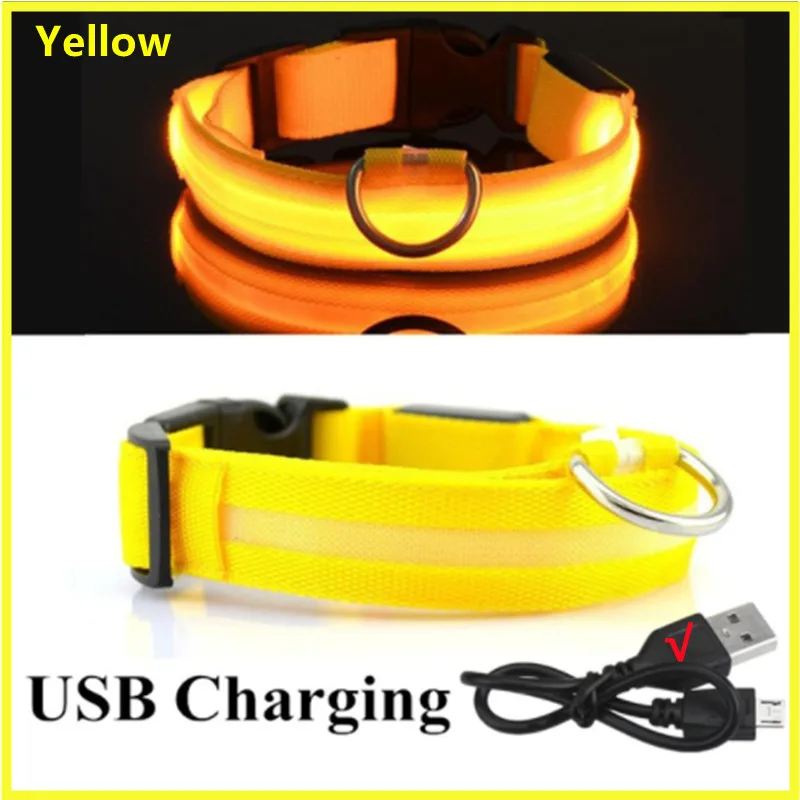 USB Rechargeable Luminous Collar Adjustable Led Glowing Dog Collar for Large Small Dogs Cat Night Light Collar Pet Safety Harnes, image 13