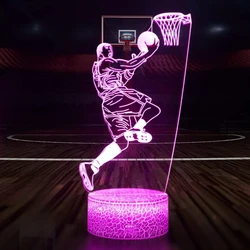 Nighdn-Veilleuse 3D Basketball Homme, Luminosité Ajustée, USB 24.com, 62Lampes de Table, Garçons Bol Enfants, Cadeau de Noël