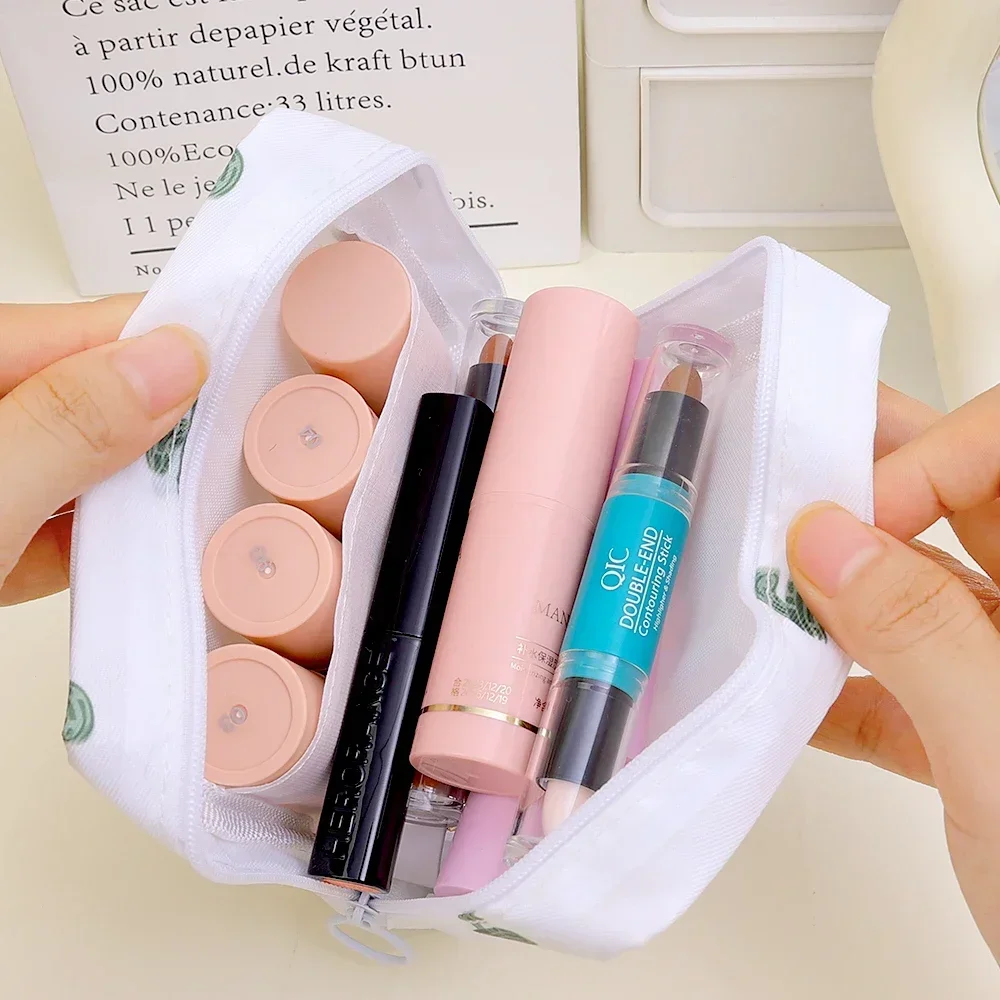 Portable Storage Bag for Sanitary Napkin Pads Cartoon Cute Waterproof Cotton Pad Pouch Cosmetic Bag Girl Travel Makeup Organizer