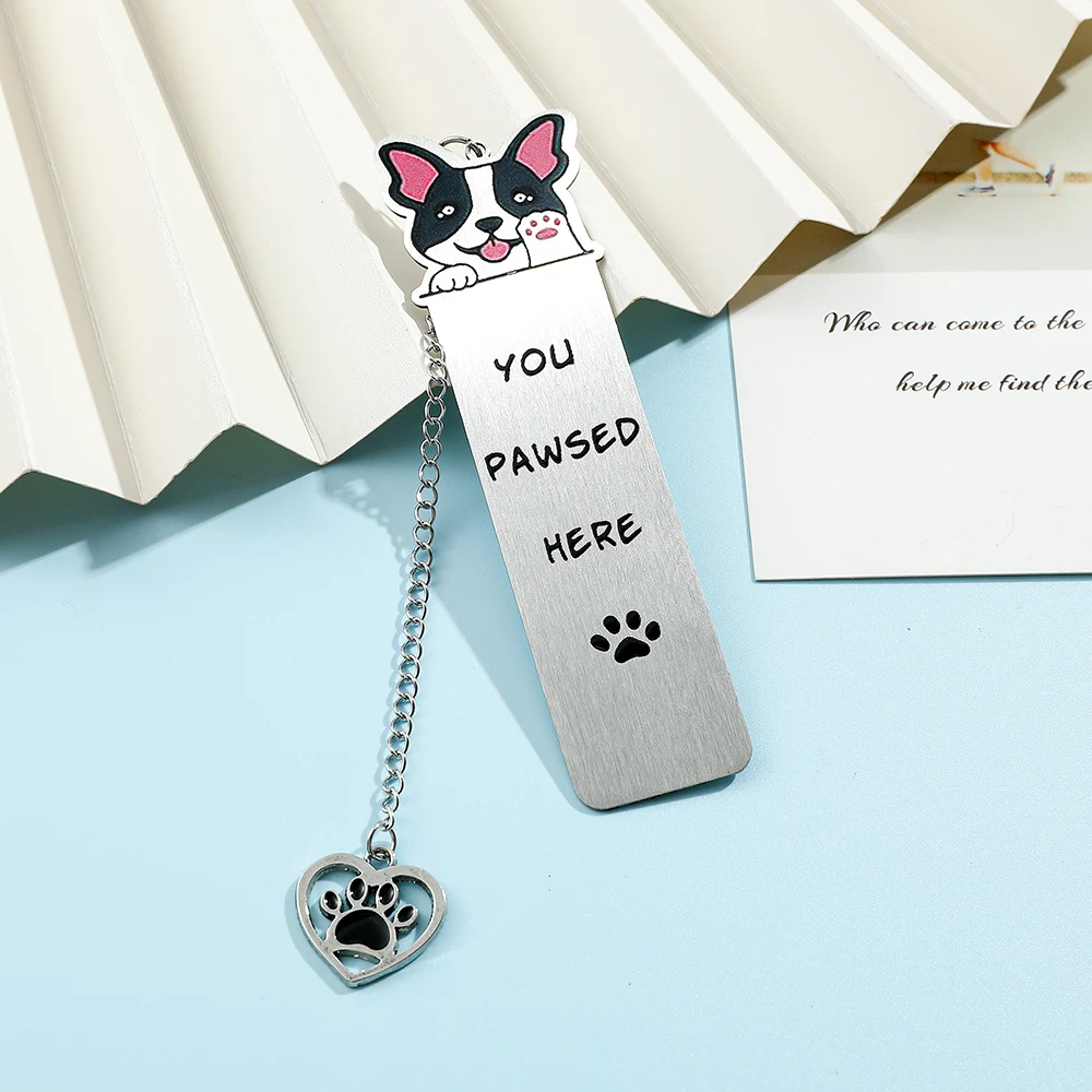 1pcs Cartoon Puppy Bookmarks, Stainless Steel Bookmarks, Reading Accessories for Book Fans, Book Lovers Book Decoration