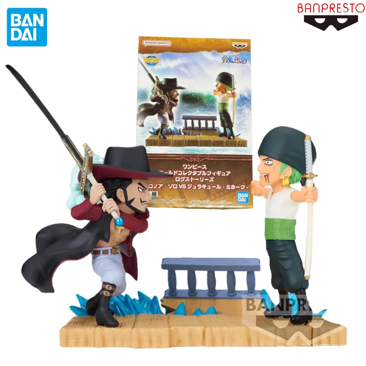 In Stock BANDAI BANPRESTO Original One Piece WCF Log Stories VOL.4 Zoro Dracule Mihawk Anime Figures Toys Gift Collectible Model