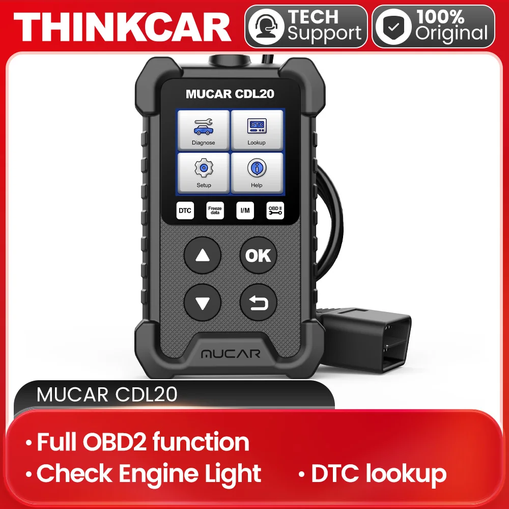 MUCAR CDL20 OBD2 Scanner Car Diagnostic Tool Check Engine Code Reader OBDII/EOBD Car Diagnostic Scan Tools for All Vehicles