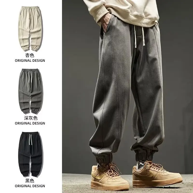 TRSYPHXM 2024 new Men's American pants autumn casual pants loose leg sports pants men's autumn and winter styles