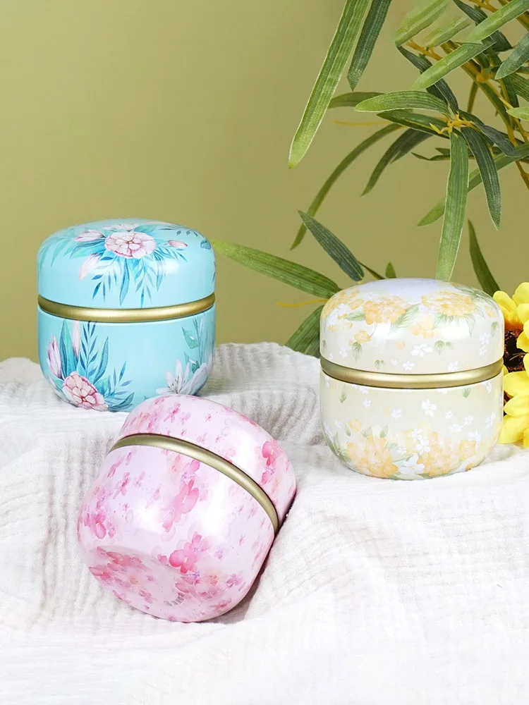 

Airtight Metal Tea Tin with Inner Cover, 23 Gauge Tinplate Canister 50g for Coffee/Cookies/Food, 87mm Durable Storage Box