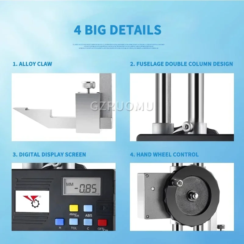 0-1000MM Digital Display Height Vernier Ruler LED Liquid Crystal Double Column Vernier Gauge Precision Marking Measuring Ruler