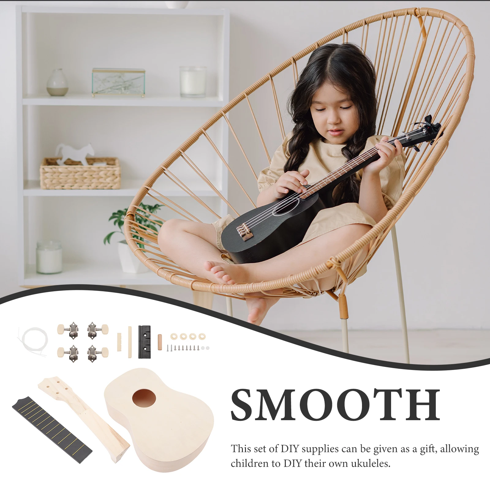 

Ukulele Accessories Material Kit for Beginners Building Supplies Accessory DIY Making Nylon