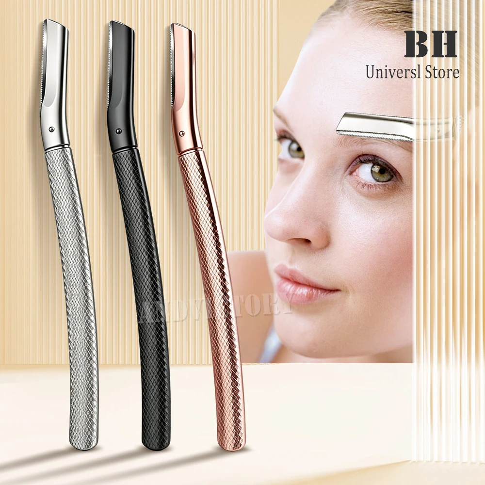1PCS Eyebrow Razor Stainless Steel Multipurpose Face Razors Easy To Use Cutter Shaver Blades Makeup Tools
