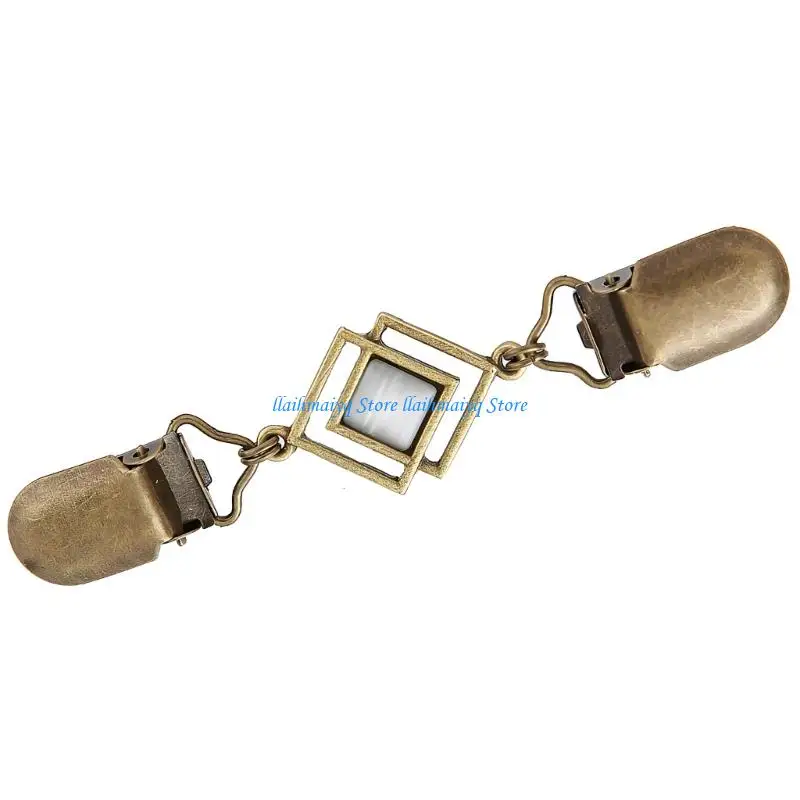 573B Classical Zinc Alloy Cardigan Holder With Cats Eye Stone Secure And Stylish
