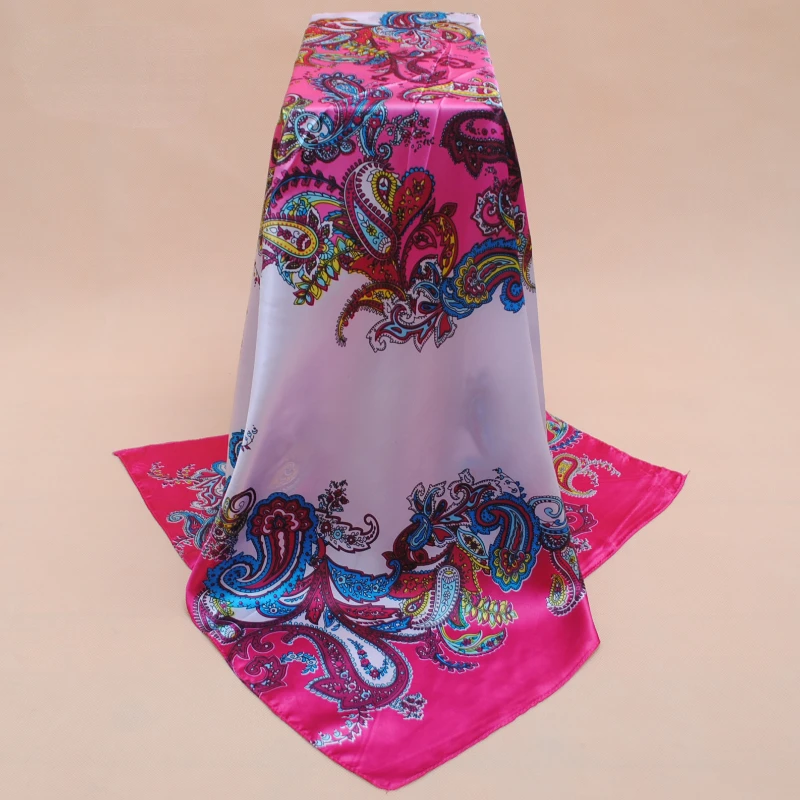 

New Spring Autumn Wavy Cashew Flower 90 Print Generous Silk Scarf Color Ding Scarf Hijab Scarf Women 2024 Designer Luxury Bag