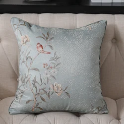 ancient Chinese plain color cushion cover jacquard pillow cover sofa waist pillow case