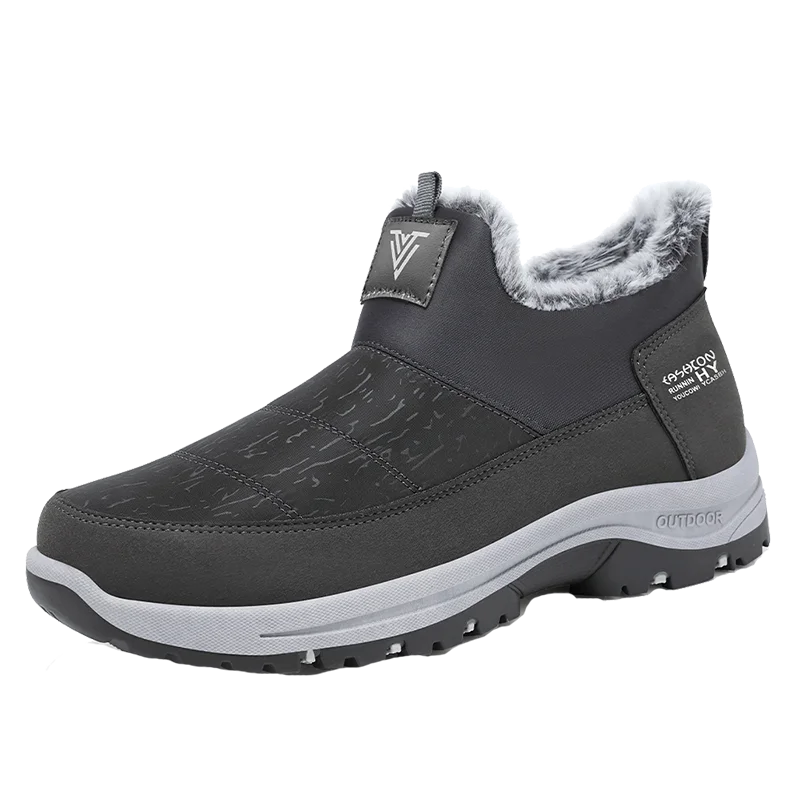 

YRZL Men Winter Warm Ankle Boots Slip on Lightweight Slippers Non-Slip Warm Cotton Shoes Men Anti-Skid Durable Comfortable Shoes