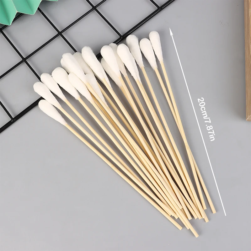 20pcs Women Beauty Makeup Cotton Swab Big Head Buds Make Up Wood Sticks Nose Ears Cleaning Health Care 20cm