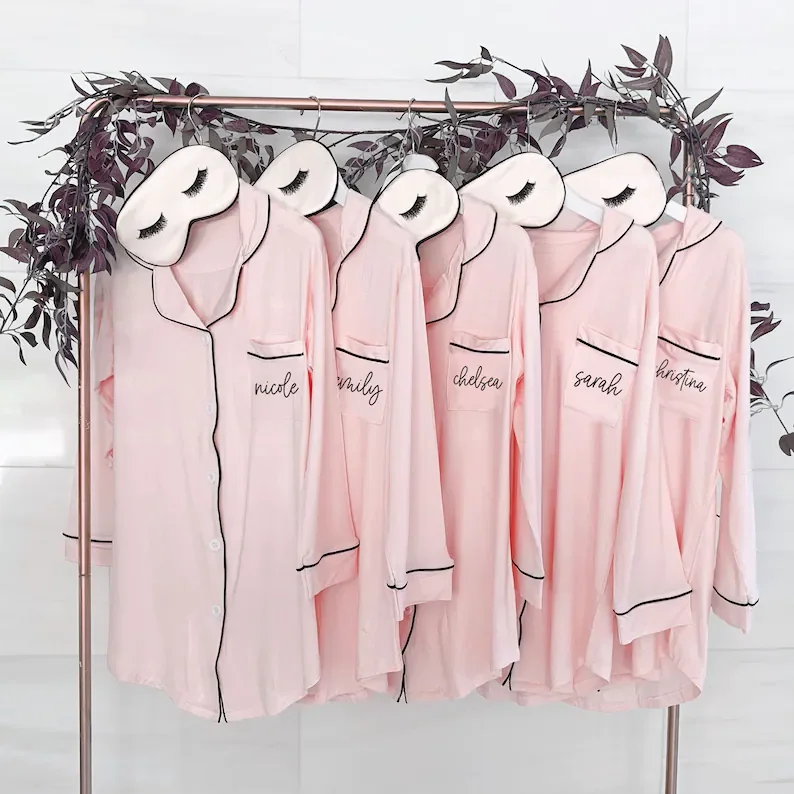 Bridesmaid Button Down Shirts Bridesmaid Sleep Shirts Bridesmaid Pajamas Monogram Bridesmaid Shirts Getting Ready Outfits