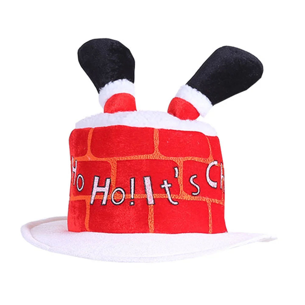 Chimney Cap Santa Claus Hat Christmas Carnival Trouser Leg Creative Hats Funny for Adult Xmas