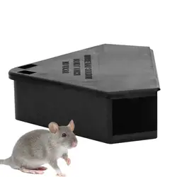 Piège à appâts réutilisable pour souris, boîte à appâts triangulaire, boîtes à appâts pour souris et clé en métal, maison, nuit