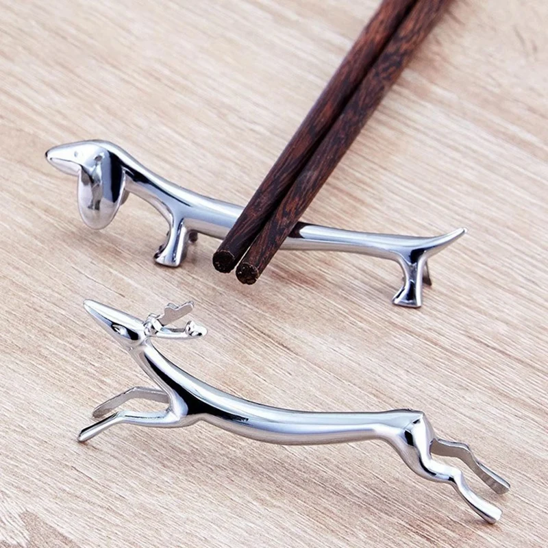 Alloy Dachshunds Wild Deer Chopstick Frame Chopstick Holder Fork Rack Festival Christmas Ornament Easy Install