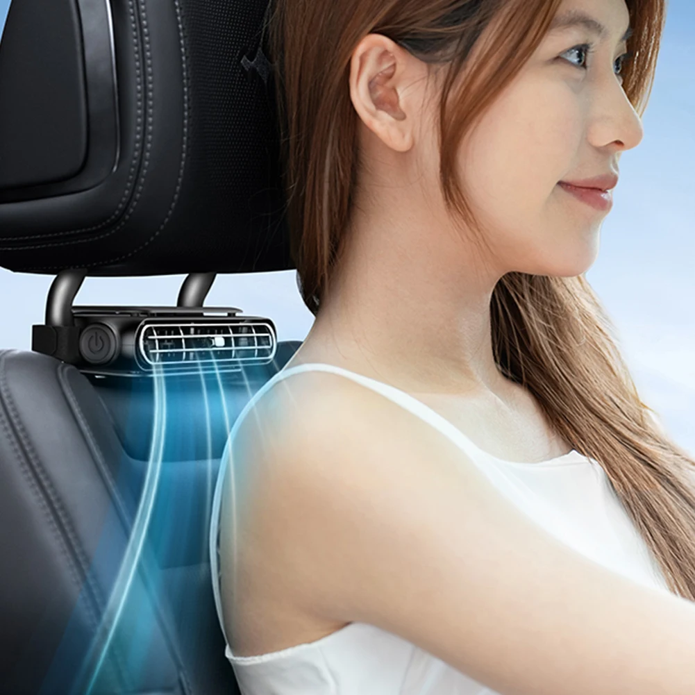 مروحة مقعد السيارة المحمولة 3 سرعات قابلة للتعديل مروحة تبريد الهواء للسيارة 5 فولت/2A مروحة مسند الظهر الخلفي للسيارة الصغيرة RVs سيدان #2