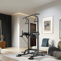 Indoor Pull up Bar Adjustable Height Standing Pull up Bar Dip Station for Home Gym