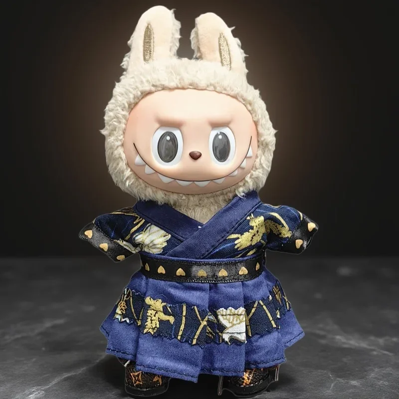 

For 15/17cm Labubu Doll Chinese Ancient Costume Imperial Guard Feiyu Hanfu Uniform Set Ropa Labubu Doll Accessories