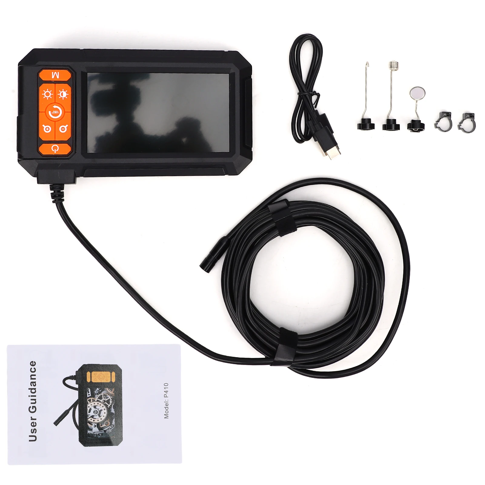 

Industrial Endoscope, 1080P Digital Borescope Inspection Camera, 8mm IP67 Water-tight Sewer Camera with 4.3" IPS Screen, 8 LED