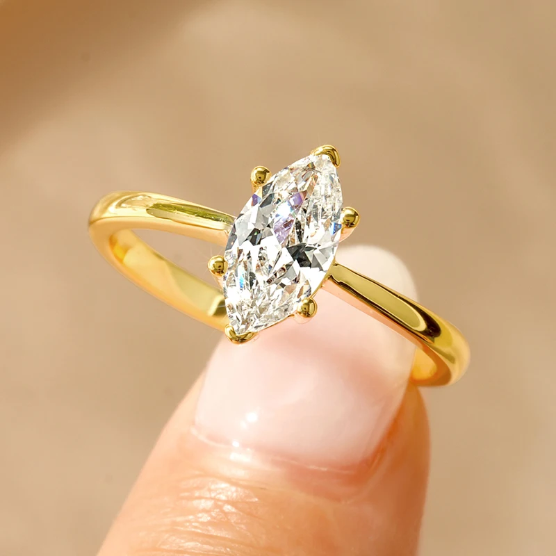 Lnkry 14k Gold Filled Wedding Bagues 5x10mm Oval Cut Clear Zirconia Ring For Women Temperament Solitaire Rings Jewelry Gift