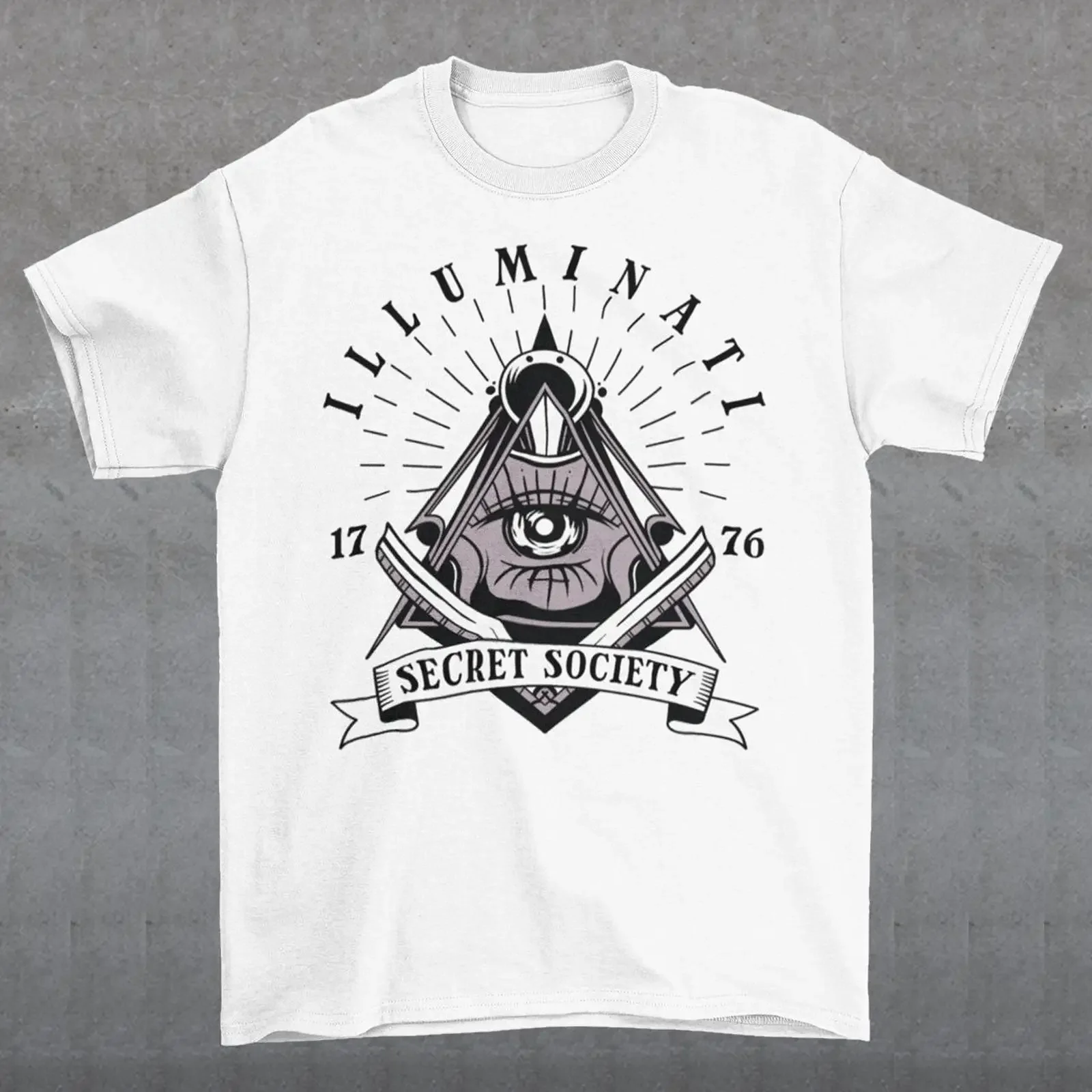 Illuminati Secret Society T Shirt vintage Washed homme Soft Casual streetwear Versatile Breathable fashion Stretched Stylish