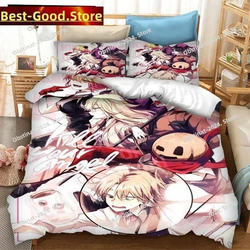 3D Anime Angels of Death Bedding Set Printed single Comforter Quilt Bed Cover Duvet Cover Pillow Case 3 Pieces Kids Adult Size