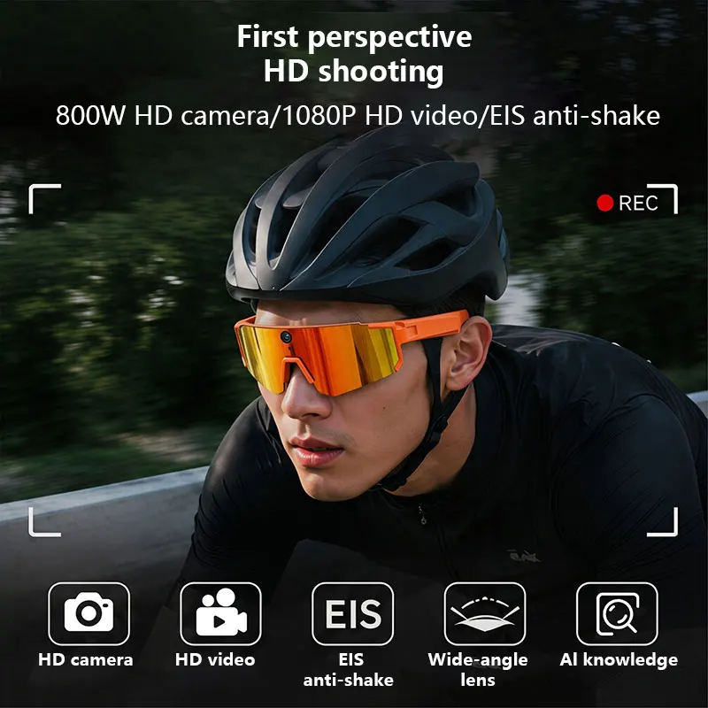 Lenovo New AI Smart Shooting&Recording Glasses 1600W Camera HD Anti-shake Bicycle Riding Shooting Artifact Windproof Goggles