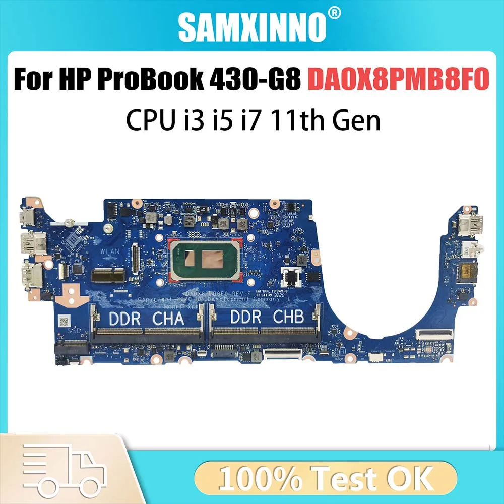 

Notebook Mainboard For HP ProBook 430 G8 DA0X8PMB8F0 Laptop Motherboard With CPU I3 I5 I7 11th Gen 100% Tested OK