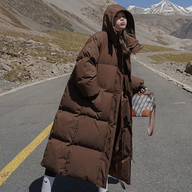 

New Winter Women Parka Jacket 2025 Casual Loose Over Size Warm Down Parka Coat Female Drawstring Hooded Puffer Jacket Coat