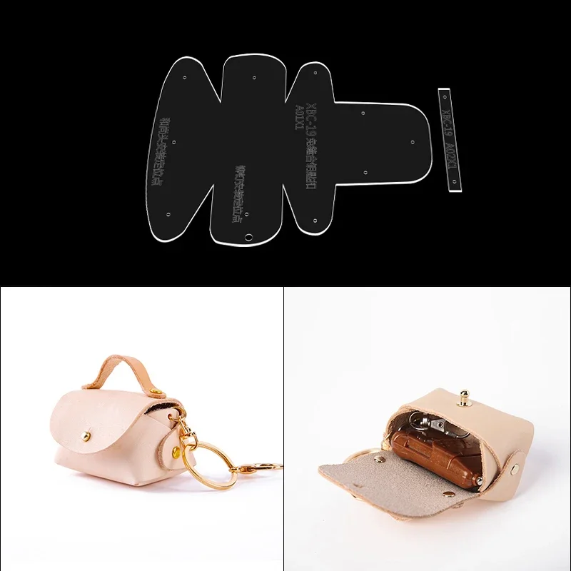 YOMDID Coin Purse Leathercraft Template Handcraft DIY Coin Bag Leather Stencils Acrylic Mold Mini Wallet Making Leather Supplies