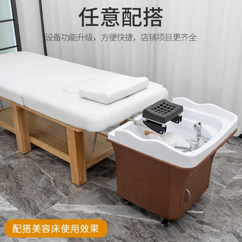 Beauty salon shampoo basin movable head treatment fumigation shampoo machine water circulation bubble basin