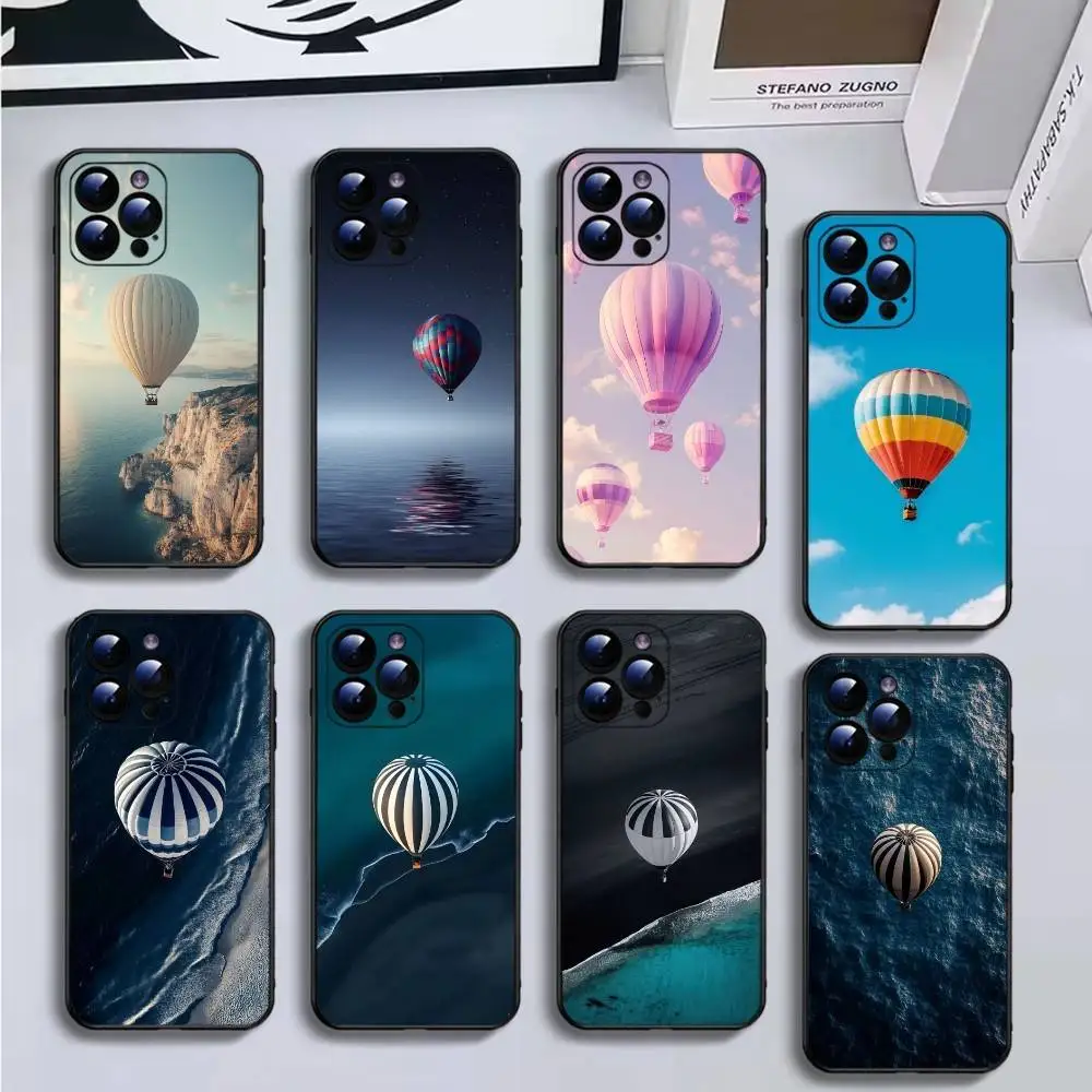

hot air balloon Phone Case For iPhone16,15,14,13,12,11 Plus,Pro Max,XS,X,XR,SE,Mini,8,7,Soft Black Cover