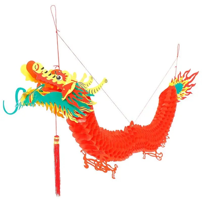 Chinese Dragon Paper Decoration Festival Year Garland Plastic Hanging 3d Chinese New Year Dragon Ornaments for Decoration New