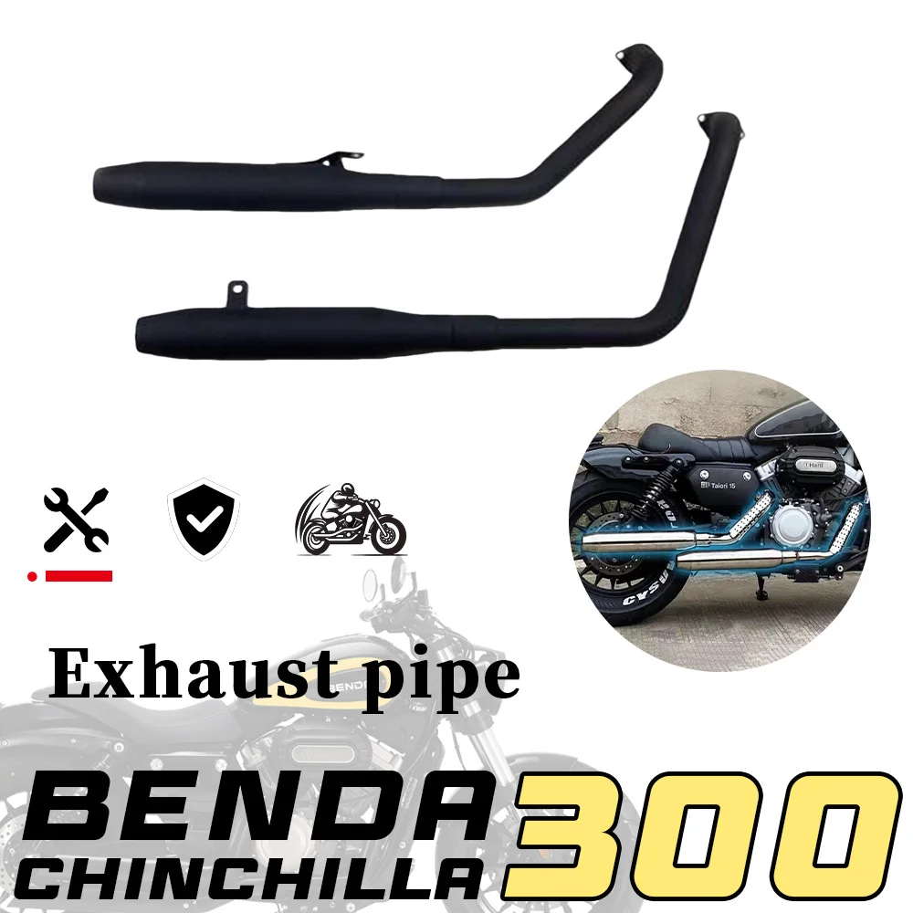 FOR BENDA Chinchilla 300 HA Replica Dual Outlet Exhaust Tuned Deep Rumble Detachable Baffle Full Thick Mount Accessories