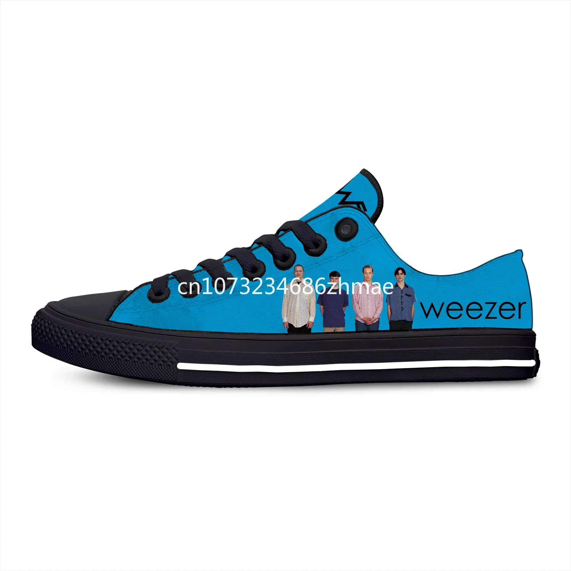 Weezer Pop Rock Band Low Top High Quality Sneakers Mens Womens Teenager Canvas Sneaker Fashion Casual Couple Shoes Custom Shoe