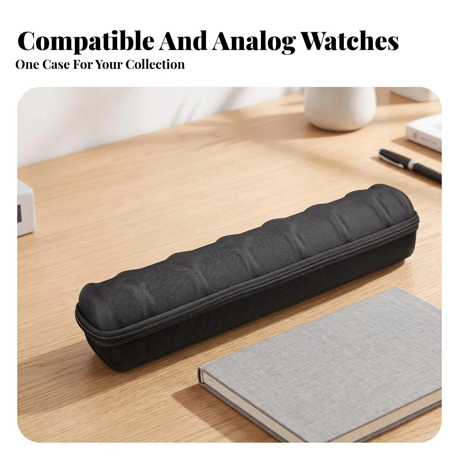 Travel Watch Storage Case Hard EVA Organizer 6 Slot Zippered Padded Interior Compact Design for Men Women Watch Lovers