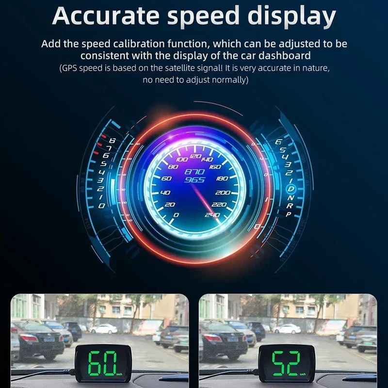 Universal Car HUD Head Up Display GPS Hud Digital Speedometer Big Font Speed Meter KMH for All Car Truck Plug and Play Auto Part