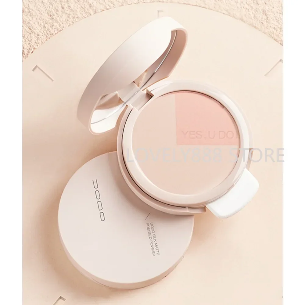 UODO Silk Matte Pressed Powder Oil-control Fixing Makeup Long-lasting Concealer Waterproof Invisible Pores Face Makeup Cosmetics