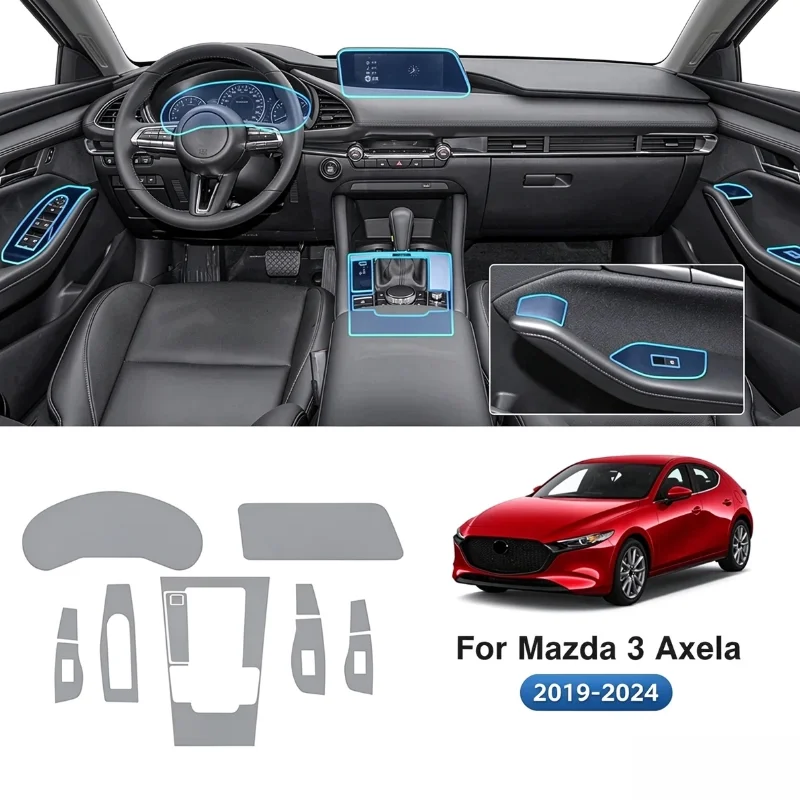 TPU Gear Panel Center Console Sticker Protective Film For Mazda 3 Axela 2019-2024 Interior Accessories