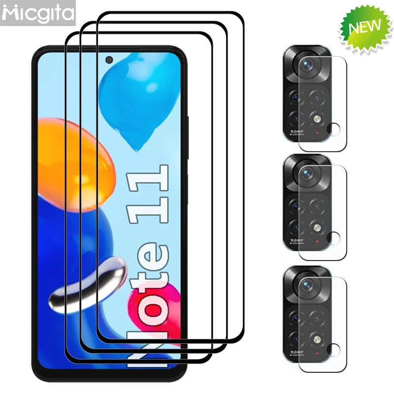 

New Upgrade Tempered Glass For Redmi Note 11 Screen Protector 6.43" Anti-Scratch and Soft Fiber Lens film