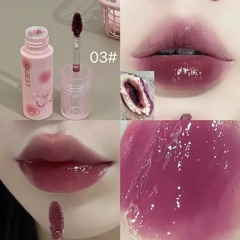 

QIBEST Jelly Mirror Lip Glaze Water Light Moisturizing Lip Gloss Long-lasting Lip Tint Makeup Lipstick Lip Stain Korean Cosmetic