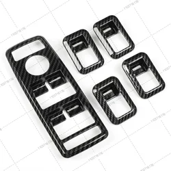 5Pcs Carbon Fiber Car Window Lift Button Frame Stickers For Mercedes Benz A B C E GLE GLA CLA GLK Class W176 W204 W212 W166 W218