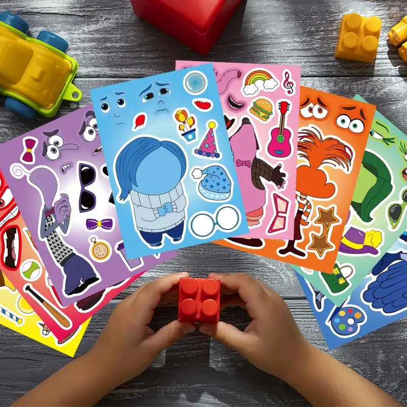 Inside Out 2 Puzzle Stickers Kawaii Disney Cute Anime Toys Creative Girls Cartoon DIY Stickers Luggage Refrigerator Decoration