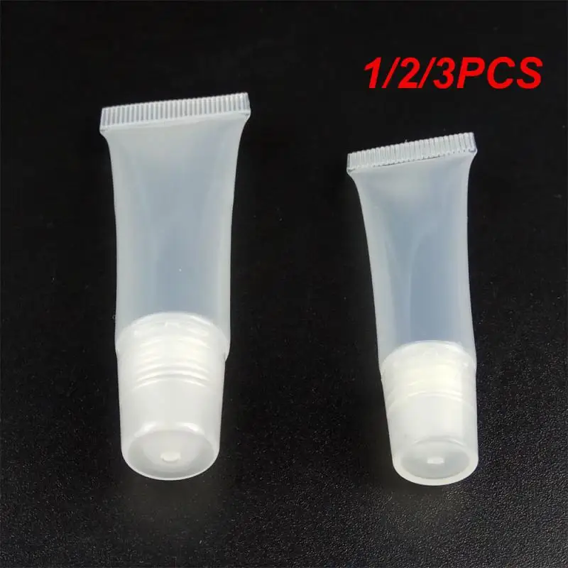 1/2/3PCS 10ml lip gloss tubes Lip Balm Soft Makeup Squeeze Sub-bottling Clear Plastic Lip Gloss Tube Container Makeup Tools