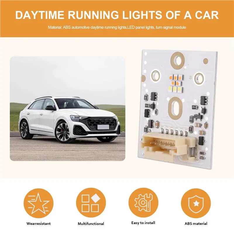 A85E-For Q8 SQ8 RS Q8 2019-2023 Car Replacement DRL LED Daytime Running Lights Module LED Board Light Turn Signal LED Board