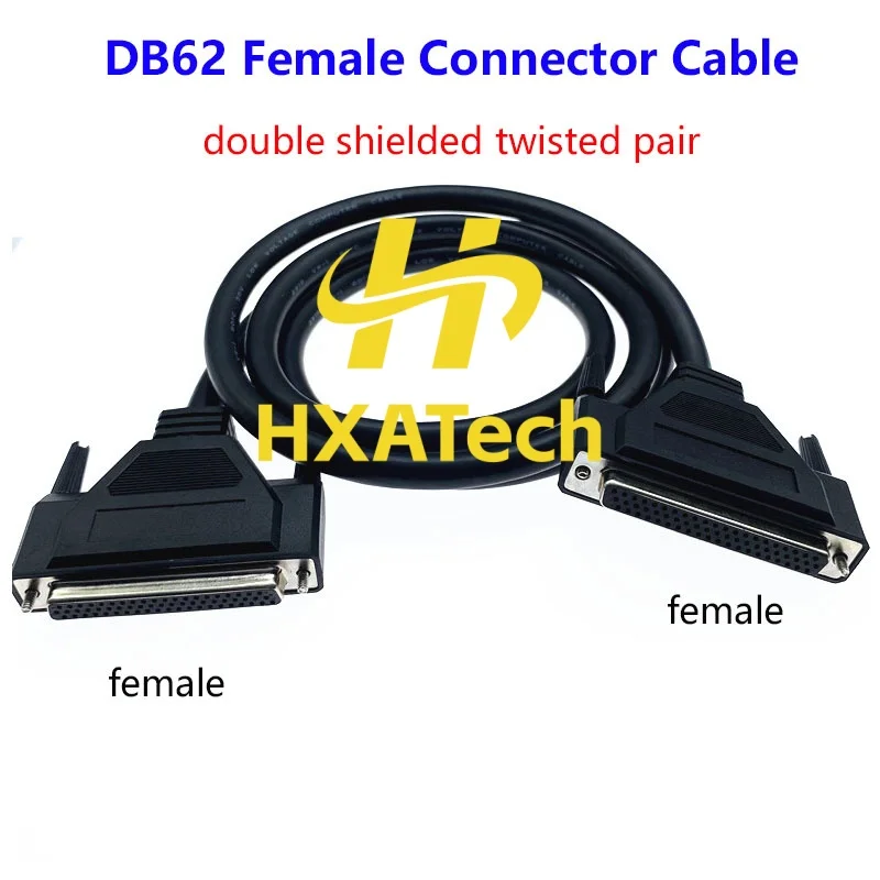 HXATech - DB62 Female to Female Extension Connector Cable 62 Core 62pin Twisted Pair Double Layer Shielded Data Cable with Coppe
