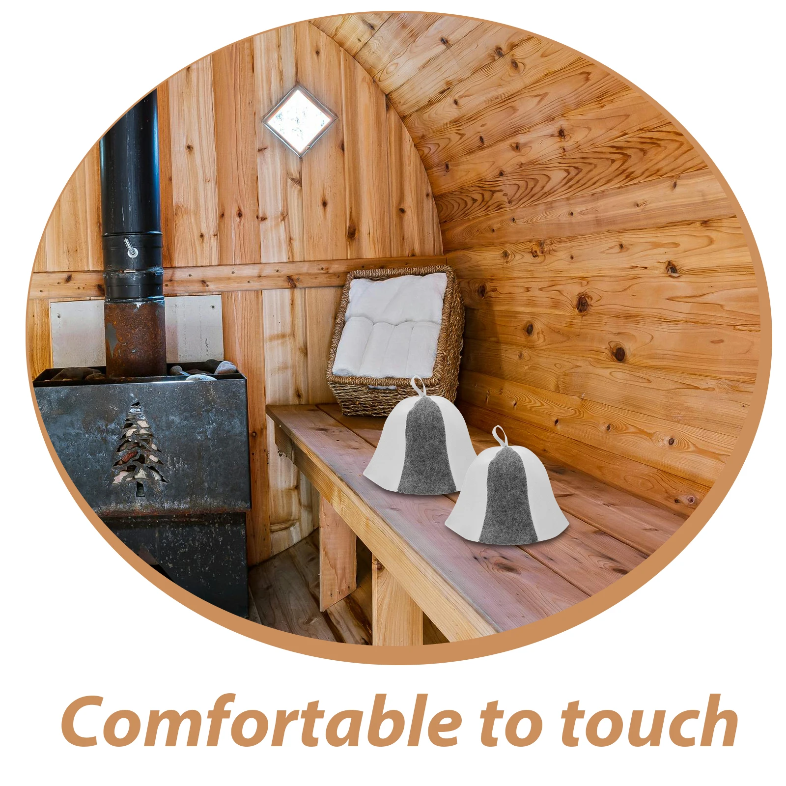 

Felt Sauna Hat Breathable Absorbent Comfortable Bath Shower Cap Protects Hair from Overheating Sauna Hat Household Bath Caps