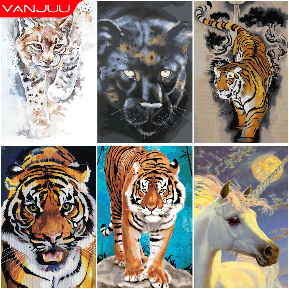 

Animals 5D Diamond Painting Tiger Diamond Painting Mosaic Full Drill Diamond Embroidery Painting Home Decor